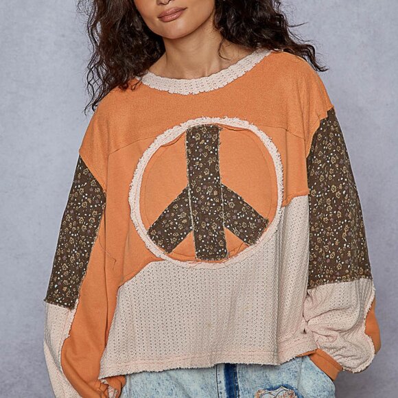 #115 POL Round-Neck, Long-Sleeve, Oversized Top - Picture 4 of 9